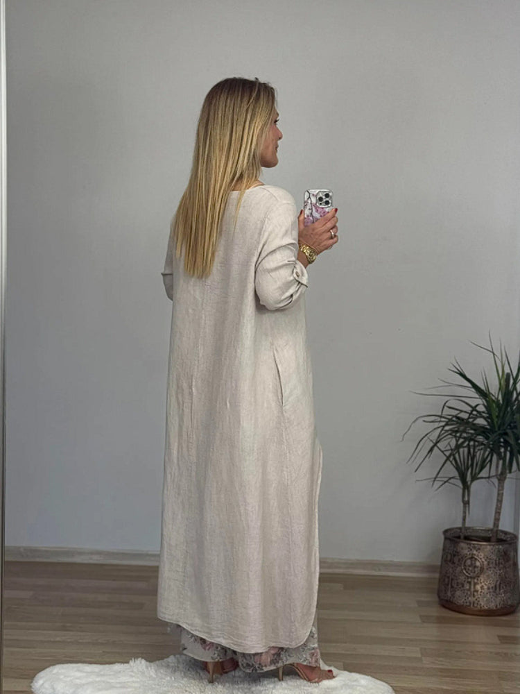 Casual Irregular Top and Wide Leg Trousers | Cotton and Linen Set