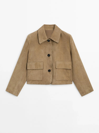 Essentials Loft™ | Split suede leather jacket with pocket