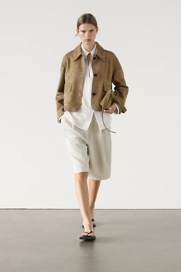 Essentials Loft™ | Split suede leather jacket with pocket