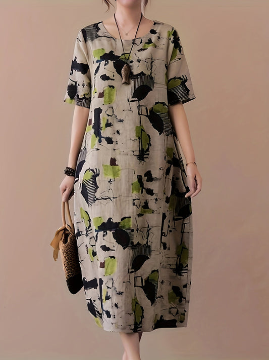 Alexis – Abstract Print Midi Dress