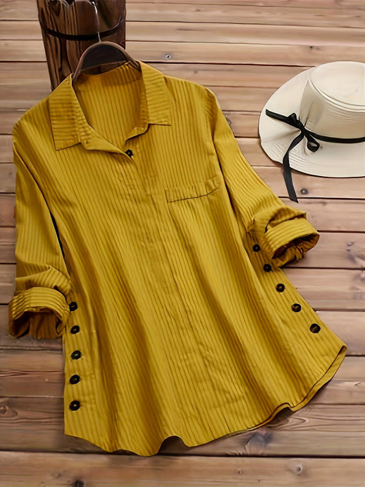 Valerie – Textured Button Detail Blouse