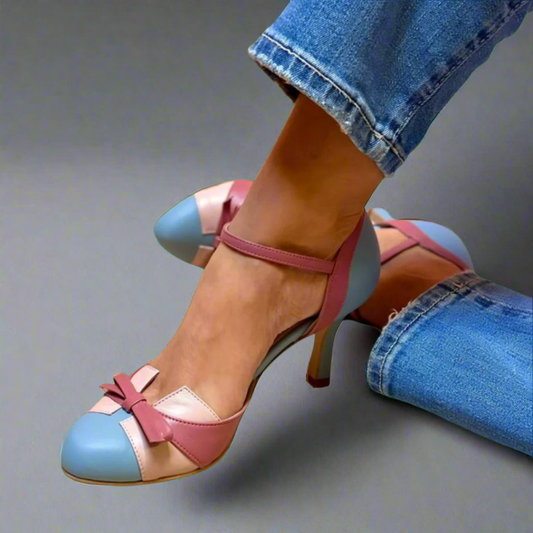 Camille | Bow Detail Mid Heel Shoes