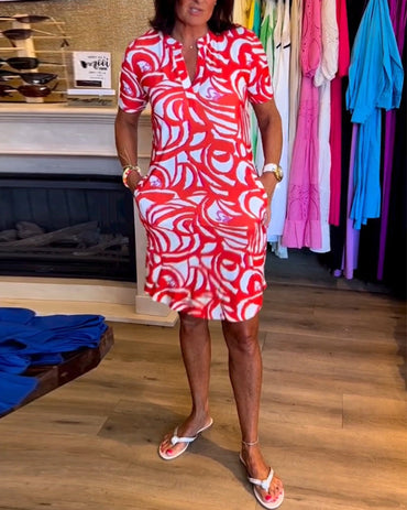 Tatum | Abstract Polo Mini Dress