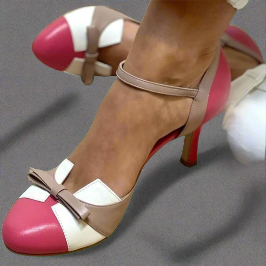 Camille | Bow Detail Mid Heel Shoes