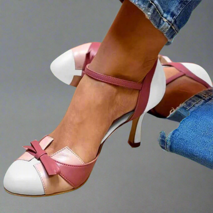 Camille | Bow Detail Mid Heel Shoes
