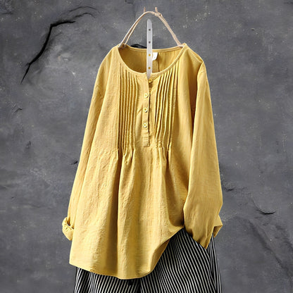 Imogen – Pleated Button Blouse
