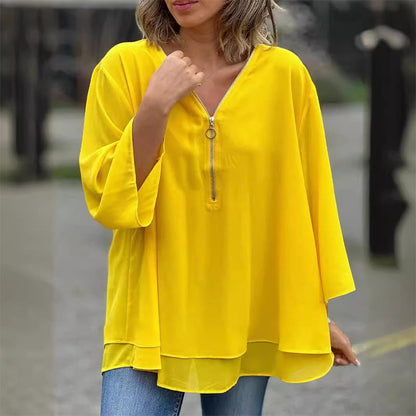 Heidi - Stylish V-Neck Flowy Top