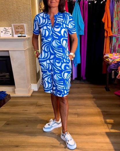 Tatum | Abstract Polo Mini Dress