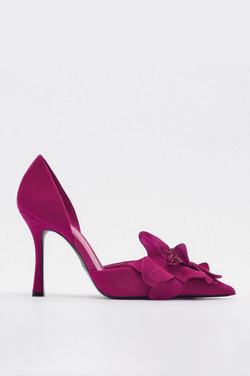 Essentials Loft™ | Flower Embellished Pointed High Heels