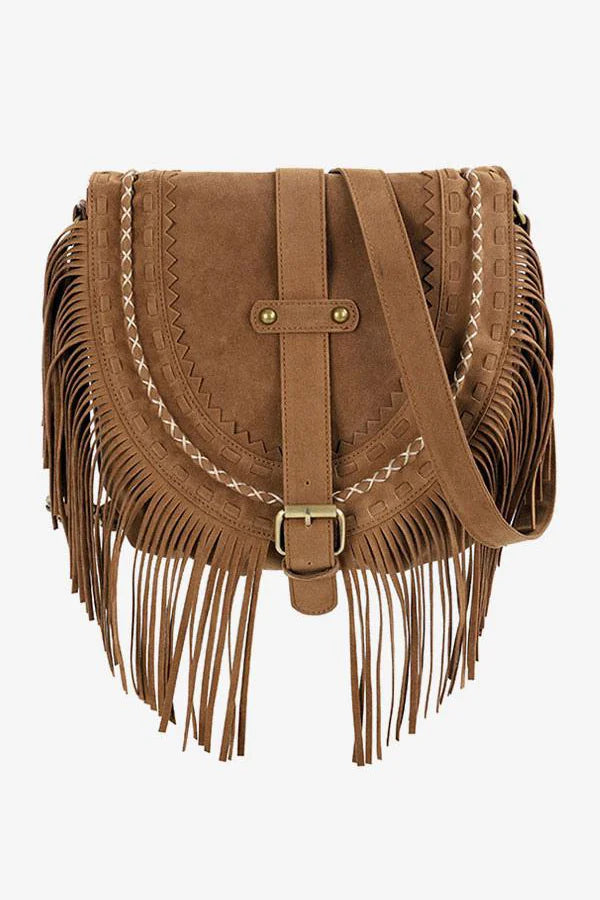 Essentials Loft™ | Brown Western Cowboy Style Fringe Crossbody Bag