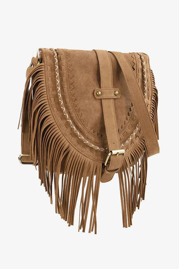Essentials Loft™ | Brown Western Cowboy Style Fringe Crossbody Bag