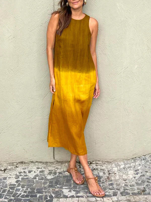 Megan | Sleeveless Ombre Midi Dress