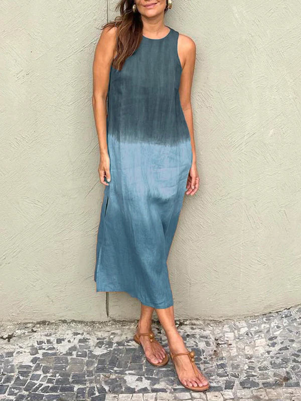Megan | Sleeveless Ombre Midi Dress