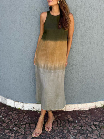 Megan | Sleeveless Ombre Midi Dress