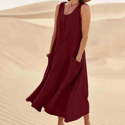 Anya | Sleeveless Flowy Midi Dress