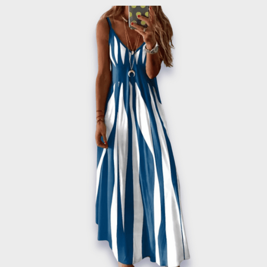 Blossom – Striped Sleeveless Maxi Dress