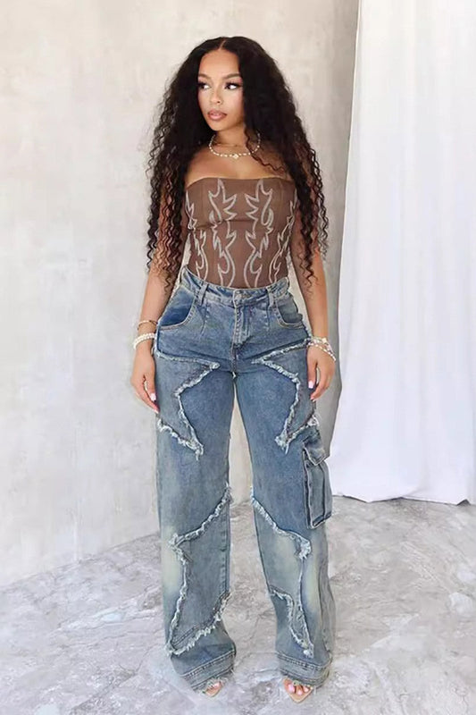 Essentials Loft™ | Star Tassel Fringe Wide-Leg Pants