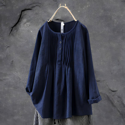 Imogen – Pleated Button Blouse