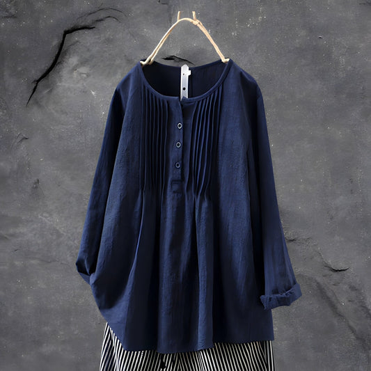 Imogen – Pleated Button Blouse
