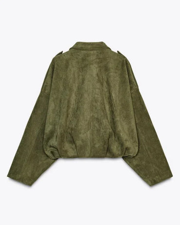 LIGHT | FAUX SUEDE BOMBER JACKET