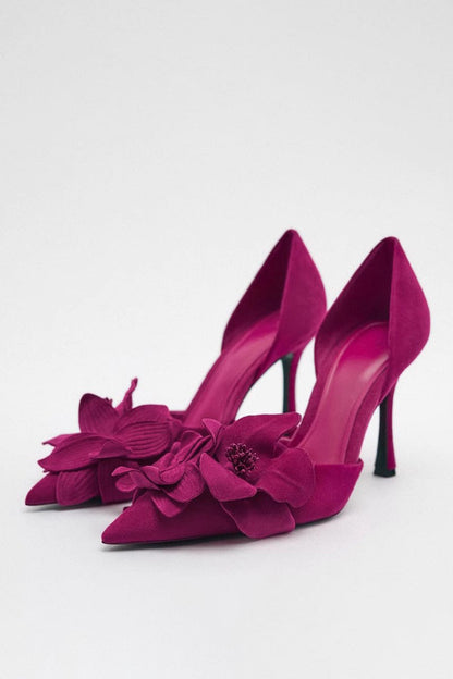 Essentials Loft™ | Flower Embellished Pointed High Heels