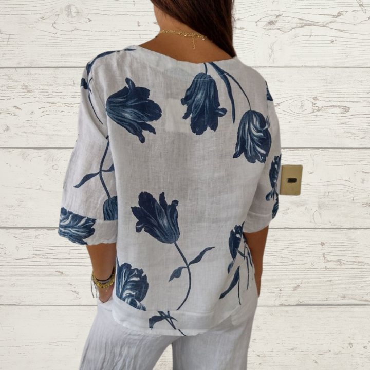 Lara | Printed V-neck Tunic Top