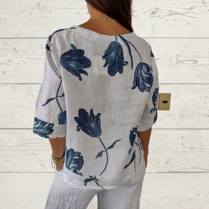 Lara | Printed V-neck Tunic Top