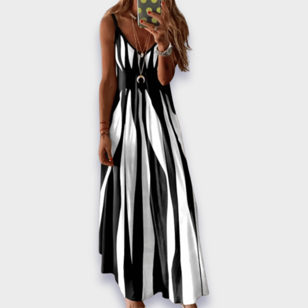 Blossom – Striped Sleeveless Maxi Dress
