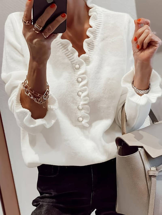 Leona | Ruffled Button-Up Blouse