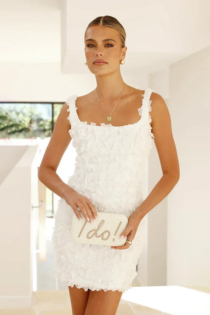 Essentials Loft™ | I DO Sequin Clutch - Gold/White