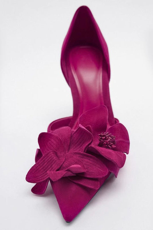 Essentials Loft™ | Flower Embellished Pointed High Heels