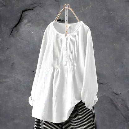 Imogen – Pleated Button Blouse