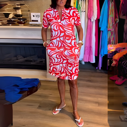 Tatum | Abstract Polo Mini Dress