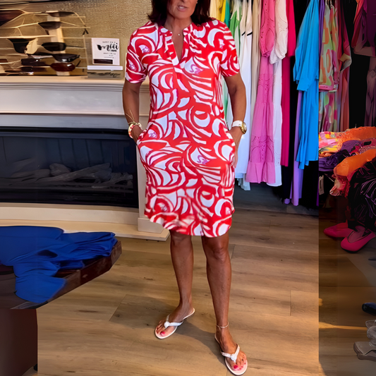 Tatum | Abstract Polo Mini Dress