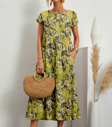 Ivory – Floral Print Midi Dress