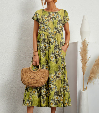 Ivory – Floral Print Midi Dress
