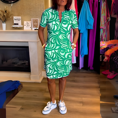 Tatum | Abstract Polo Mini Dress