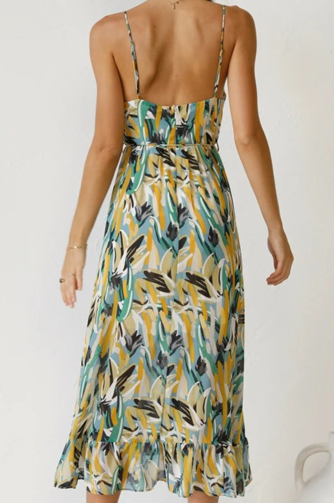 Rosie – Abstract Print Midi Dress