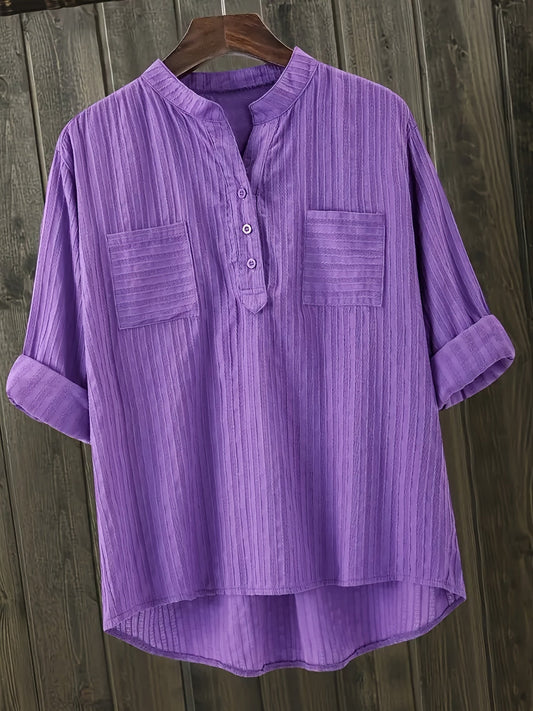 Katie – Textured Pocket Detail Blouse