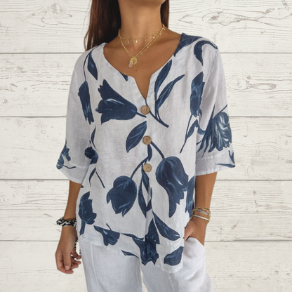 Lara | Printed V-neck Tunic Top