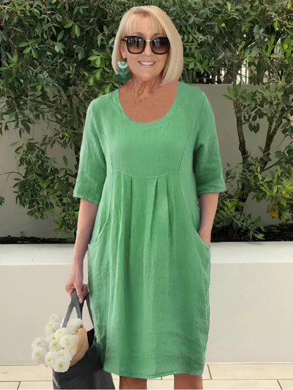 Dionne | Relaxed Pleated Midi Dress