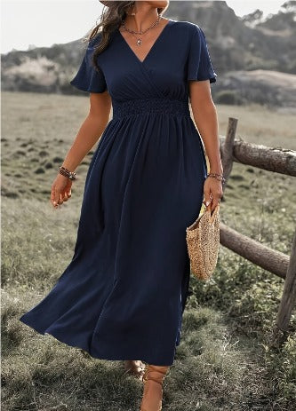 Sharon | Smocked Waist Midi Dress