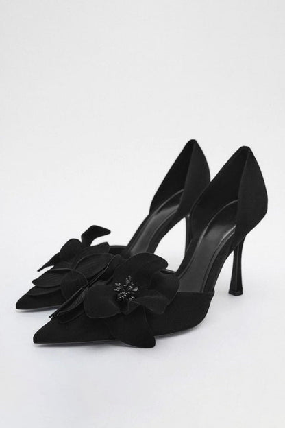 Essentials Loft™ | Flower Embellished Pointed High Heels