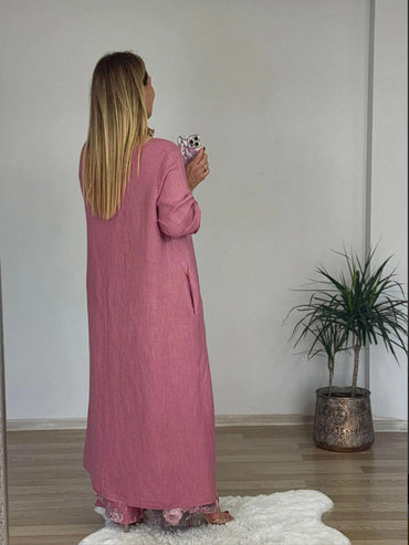 Casual Irregular Top and Wide Leg Trousers | Cotton and Linen Set