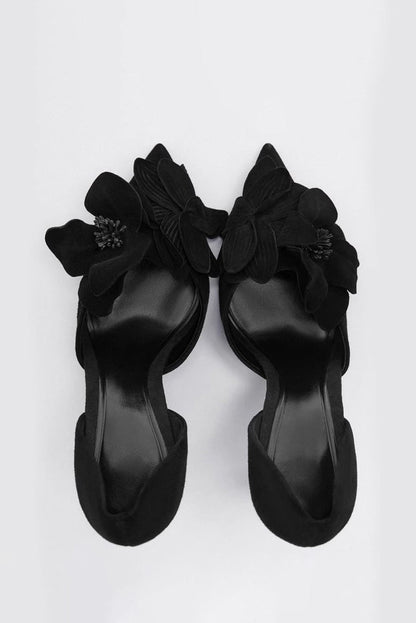 Essentials Loft™ | Flower Embellished Pointed High Heels