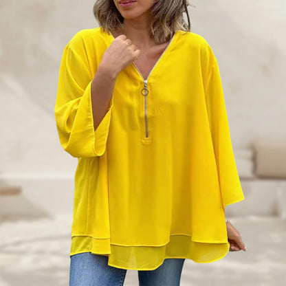 Heidi - Stylish V-Neck Flowy Top