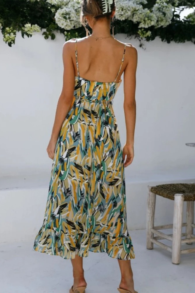 Rosie – Abstract Print Midi Dress