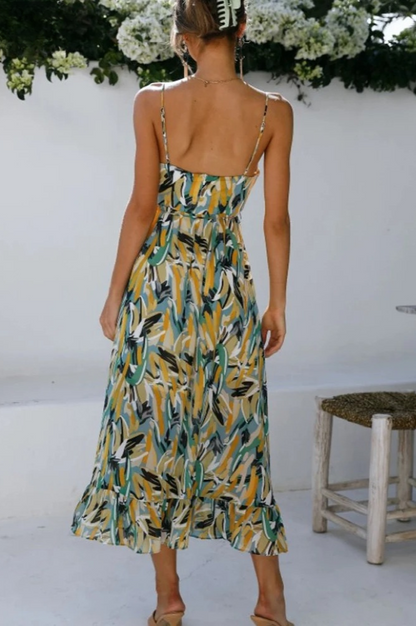 Rosie – Abstract Print Midi Dress