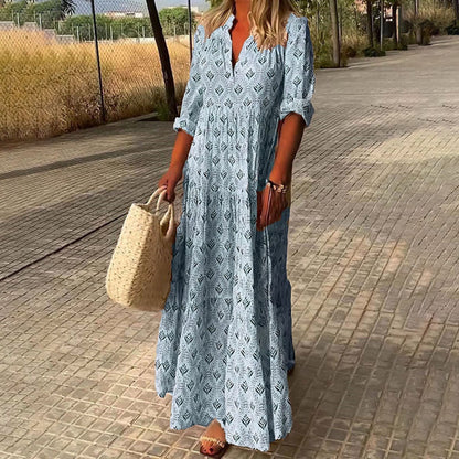 Vivian – Printed Boho Maxi Dress