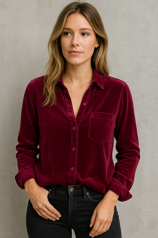 Kaya | Elegant Velvet Blouse